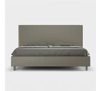 Letto con rete imbottito 180x200 similpelle cappuccino Focus