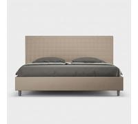 Letto con rete imbottito 180x200 similpelle tortora Sunny
