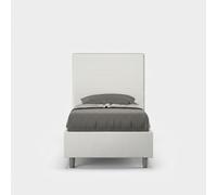 Letto con rete imbottito 80x190 similpelle bianco Focus