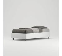Lit simple avec rangement 80x190 en bois blanc Nuamo