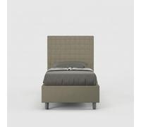 Letto contenitore imbottito 80x190 similpelle cappuccino Sunny