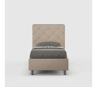 Letto contenitore imbottito 80x190 similpelle tortora Priya