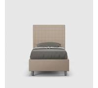 Letto contenitore imbottito 80x190 similpelle tortora Sunny