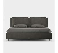 Letto matrimoniale king size con rete imbottito 200x200 microfibra grigio Appia