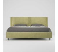 Letto matrimoniale king size contenitore imbottito 200x210 microfibra t? verde Appia