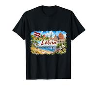 Lettonie, croisière européenne côtière région Baltique T-Shirt Graphique avec Valeur