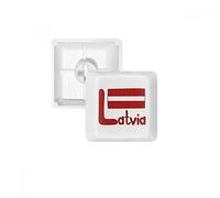 Lettonie Drapeau National Rouge Motif PBT Clavier Mécanique Blanc OEM Pas de Marquage R1 Multicolore