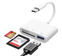 Lettore Schede SD, Lettore SD iPhone Lettore SD Card Adattatore USB Con Micro e Porta USB Card Reader Adattatore Macchina Fotografica per iPhone 17 Air 16 15 Pro Max, iPad, Samsung, Caméra