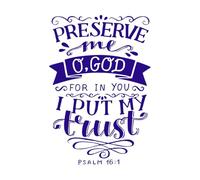 lettrage à la main avec verset biblique préserve-moi, ô Dieu Stickers gravés 36x53.2cm Fourni avec un kit de film de transfert Bleu foncé