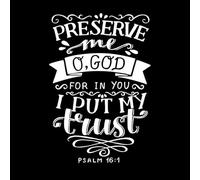 lettrage à la main avec verset biblique préserve-moi, ô Dieu Stickers muraux 50.4x74.5cm Auto-adhésif Blanc