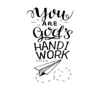 lettrage à la main avec verset biblique tu es Dieu Stickers muraux 36x57.8cm Étanche Noir
