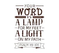 lettrage à la main avec verset biblique votre mot Stickers gravés 50.4x74.3cm Stickers pour vitres Café