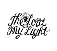 lettrage à la main le Seigneur est ma lumière faite près Stickers muraux 36x57.2cm Plusieurs tailles disponibles Noir