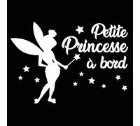 Lettrage adhésif pour Voiture Petite Princesse à Bord (J0161). Sticker Lettrage Voiture avec Film de Transfert.