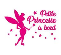 Lettrage adhésif pour Voiture Petite Princesse à Bord (J0161). Sticker Lettrage Voiture avec Film de Transfert.