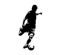Lettrage artistique Football Sport Gamer Run Ball 30x57.8cm Installation facile Noir