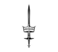 Lettrage artistique Guerrier Épée Roi Couronne Royale Empereur 25x81.4cm Fourni avec un kit de film de transfert Noir