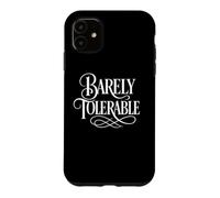 Lettrage Blanc Humoristique Barely Tolerable Jane Austen Coque pour iPhone 11