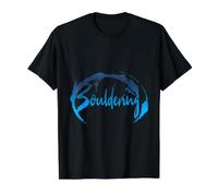 Lettrage Bleu pour Grimper Grimpeurs Bouldering T-Shirt Graphique avec Valeur, Homme, Noir, L