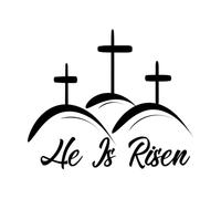 Lettrage de calligraphie dessiné à la main, il est vraiment ressuscité, salutation de Pâques Jésus Stickers lettrage 49.2x58.2cm Peinture murale artistique Noir