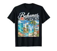 Lettrage de l'île des Bahamas Est. 1973 T-Shirt Graphique avec Valeur