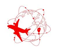 Lettrage Décalcomanies Voyager autour du monde avec avion Camping-car Rv Camping Explorer la carte du monde 36x38,6 cm Art Décoration Petit Red