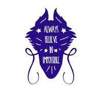 lettrage en dragon Stickers lettrage 36x52.9cm Peinture murale artistique Bleu foncé