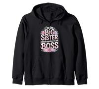 Lettrage floral I'm the Big Sister Which Makes Me the Boss Sweat à Capuche