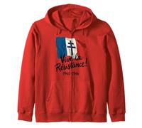 Lettrage Noir Vive la Résistance ! Free France 1940-1944 Sweat à Capuche