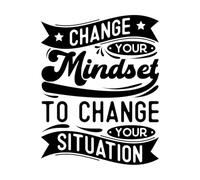 lettrage positif et changez votre état d'esprit pour changer votre situation Stickers artistiques en vinyle 40x50.8cm N'abîme pas le mur Noir