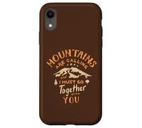 Lettrage Vintage Unique « Mountains are Calling » Coque pour iPhone XR
