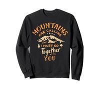 Lettrage Vintage Unique « Mountains are Calling » Sweatshirt