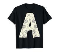 Lettre A Alphabet céleste Initiale Monogramme T-Shirt Graphique avec Valeur, Homme, Noir, XL