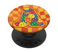 Lettre A colorée avec Visage Heureux et Graphique rétro PopSockets PopGrip Adhésif