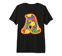 Lettre A colorée avec Visage Heureux et Graphique rétro T-Shirt Haut de Gamme