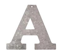 Lettre A en métal galvanisé - Hauteur : 12 cm - Alphabet - Initiales