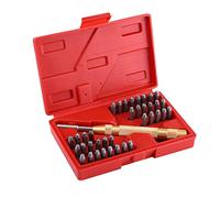 Lettre à Frapper, Coffret de 38pcs Poinçons Chiffres et Lettres avec Outil à Poinçons avec Poinçons Poinçons à Frappé Automatique 8 mm pour marquage sur métal, Bois, Cuir, etc