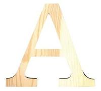 Lettre A - Hauteur 19 cm - Bois découpé Marron G
