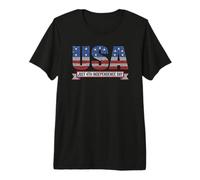 Lettre à Pois américains du 4 Juillet T-Shirt Haut de Gamme