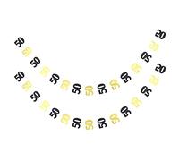 Lettre à Suspendre Drapeaux à Suspendre Numéro Bannière Suspendue Imprimé Art Décoration de Fête Accessoire pour Anniversaire Mariage Studio Accessoires Papier 2,2 m 2 Pièces (50)