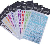 Lettre Alphabet Autocollante Paillettes Stickers, Autocollants Alphanumériques Autocollants10 Feuilles, Alphabet Stickers Pour Scrapbooking Cadeau Bricolage Décoration De Mariage