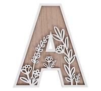 Lettre Alphabet Décorative en Bois Floral pour Mur, Beige | Format 12, 6x8, 4cm, Prête à Poser, pour Chambre D’garçon et Filles et Espaces D’étude