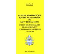 Lettre Apostolique Pour La Proclamation De Saint Thomas More Comme Patron Des Responsables De Gouvernement Et Des Hommes Politiques