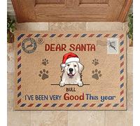 Lettre Au Père Noël - Cher Père Noël, Nous Avons Été Très Bons Cette Année - Chien Personnalisé Paillasson De Bienvenue Doux Tapis De Porte Absorbant Tapis De Bain pour Bain Terrasse 40X60Cm