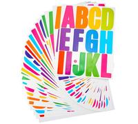 Lettre Autocollantes, 24 Feuilles Lettres Adhesives, 5.1cm/2inch Stickers Lettres Alphabet, Autocollant Lettre Alphabet en Vinyle, Etanche Lettres Autocollante Couleur, pour Maison Appartement Adresse