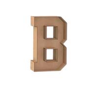Lettre B 3D décorative en bois, 1 mètre de haut, couleur naturelle