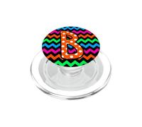 Lettre B à Pois Orange Initiale PopSockets PopGrip pour MagSafe