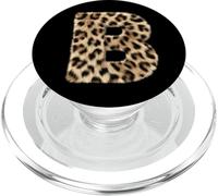 Lettre B Cheetah Léopard Initiale Imprimée Nom Zèbre Assorti PopSockets PopGrip pour MagSafe