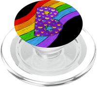 Lettre B colorée en Forme de cœur Arc-en-Ciel PopSockets PopGrip pour MagSafe