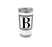 Lettre B Initiale Monogramme Typographie Cadeau Gobelet isotherme en acier inoxydable double paroi